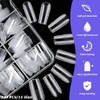 240pc Medium Gel Nail Tips Square Fake Nails Clear Press
