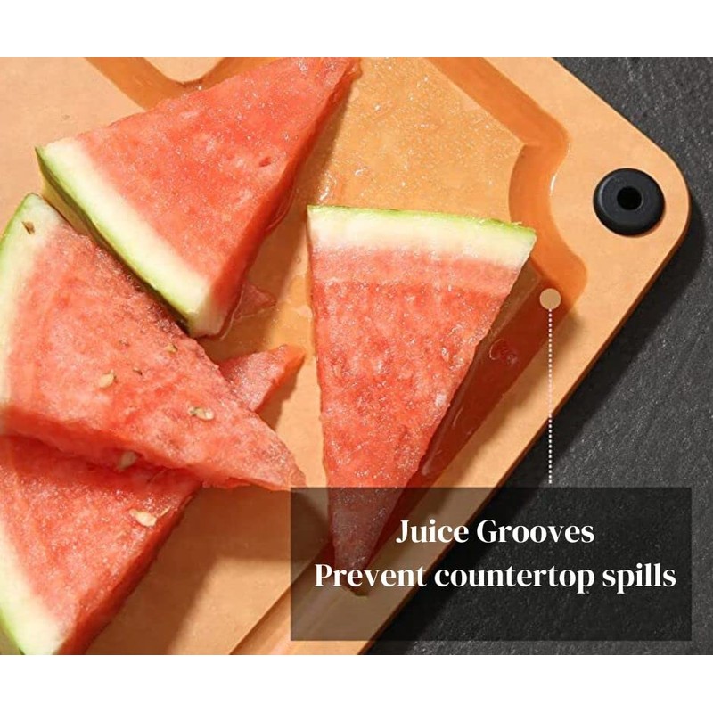 2-pc. Eco-Friendly Composite Reversible Cutting Board Medium&Large Set with Handles,