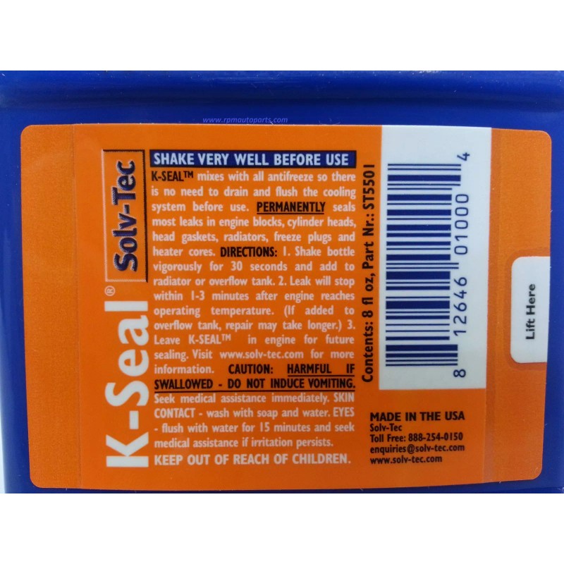 K-SEAL Permanent Coolant Leak Repair 8 OUNCE BOTTLE ST5501 "Fixes