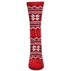 MeMoi Women's Soft Fair Isle Cashmere Blend Crew Socks Red