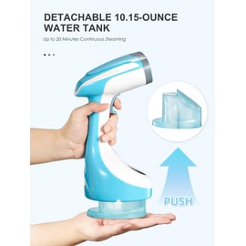 Reemix Steamer for Clothes, Folding Handheld Design Garment Wrinkles Remover, 20g/min Strong Penetrating Steam, 25-Sec Fast Heat-up, for Home, Office and Travel (Large, no Foldable, Aqua)