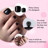 LoveOurHome 120pc Black Press on Toenails Women Fake Toe Nails