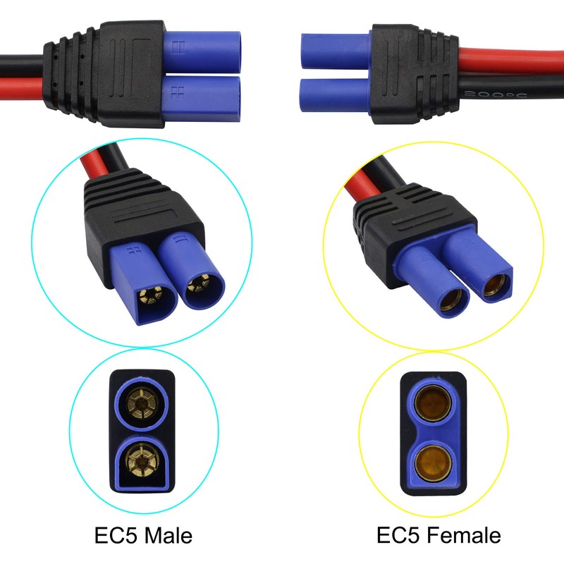 GINTOOYUN EC5 to SAE Cable, EC5 F/M Plug to SAE