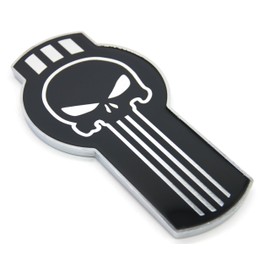Generic Kenworth Bug Hood Grille Logo Emblem Badge Chrome Black Edition and Silver Skull 8"", 5656852