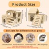 Wood Hamster House Set of 2 Tiny Wooden Hideout Castle