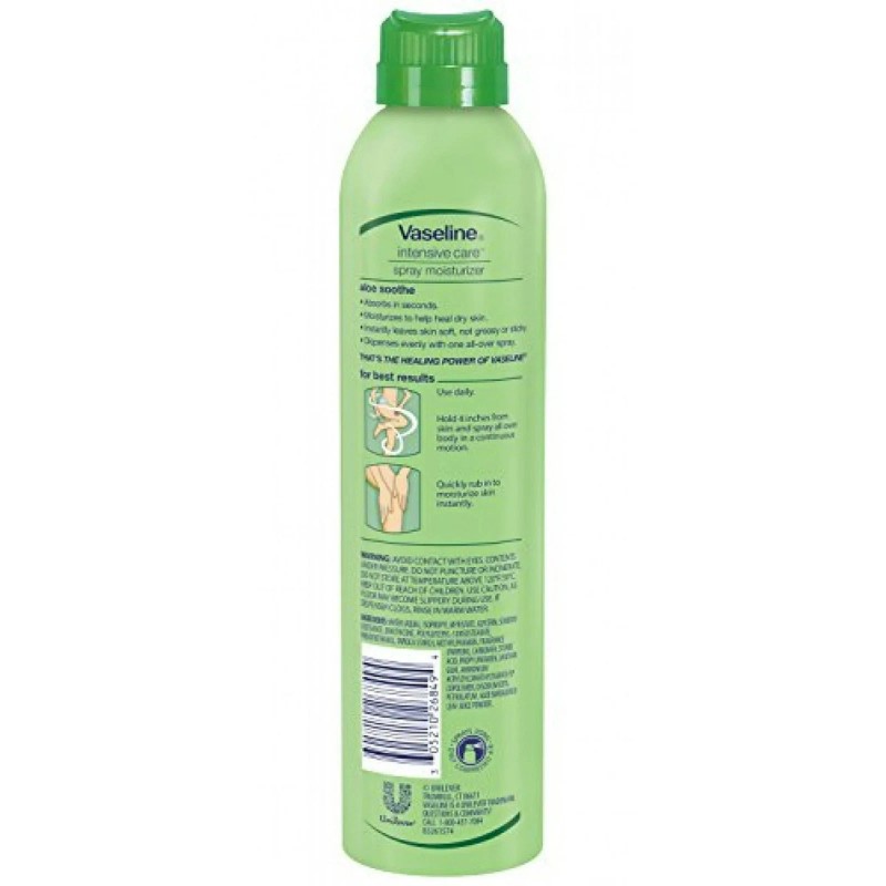 Vaseline Intensive Care Spray Moisturizer, Aloe Soothe 6.5 oz, Twin
