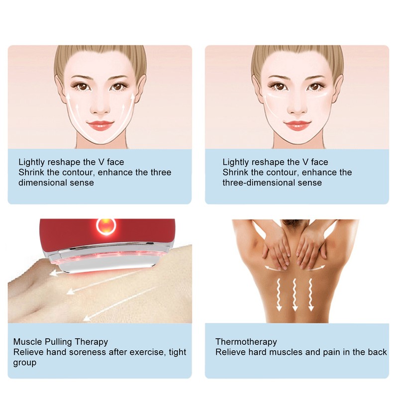 Facial Skin Scraping Massager Warm Sensing V Face Rejuvenating Constant