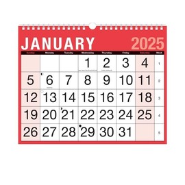 2025 Calendar A4 Month to View Spiral Bound Wall Planner for Home Business Office School 1 January 2025 to 31 December 2025