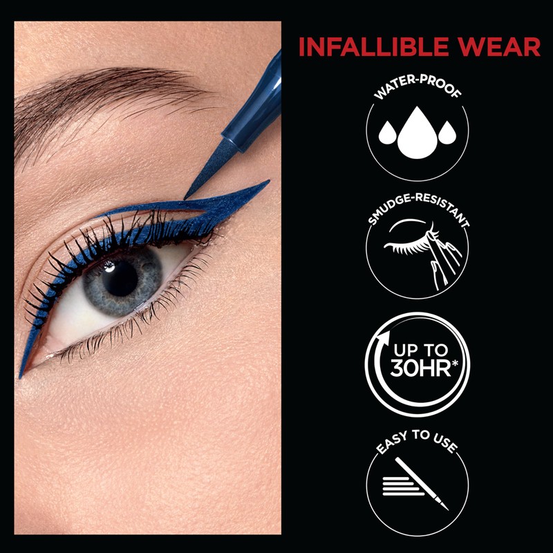 L'Oreal Paris Cosmetics Makeup Infallible Grip Precision Felt Eyeliner, Smudge