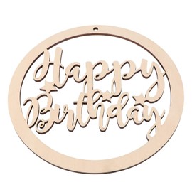 Happy Birthday Wooden Door Sign Round Letter Circle Pendant Wall Door Tree Decor Party Decoration Supplies Khaki