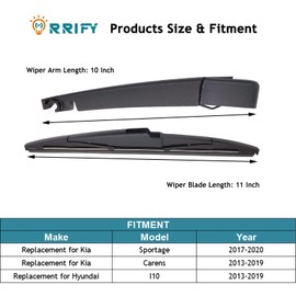 ORRIFY Rear Windshield Wiper Blade Arm Set for Kia Sportage 2017-2020, for Kia Carens 2013-2019 Rear Windsheild Back Wiper Arm and wiper Blade with Cover Assembly