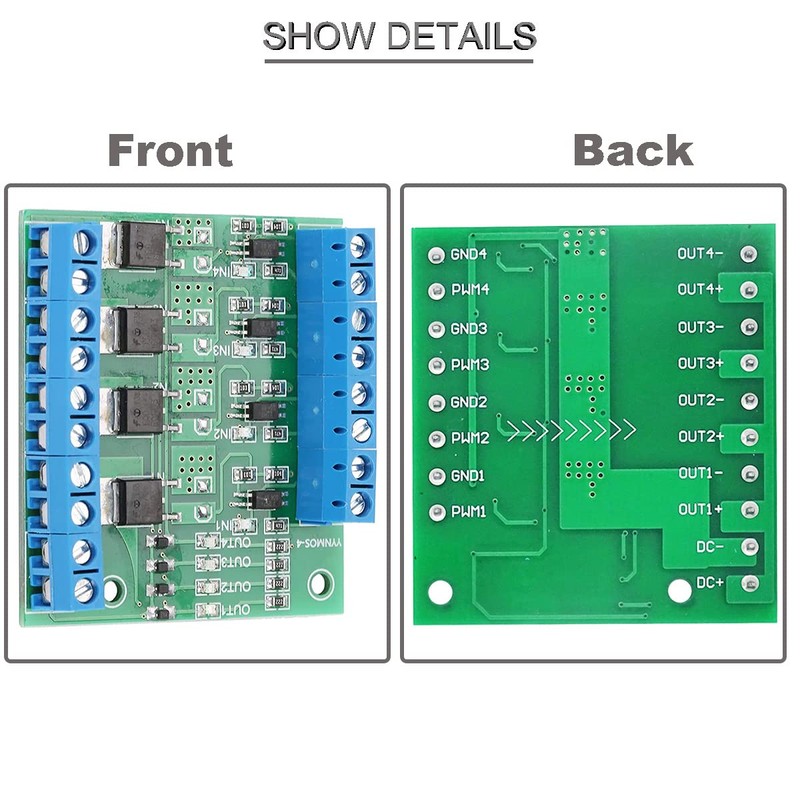 Youmile 4-Channel Driver Module PWM MOS FET Trigger Switch Module