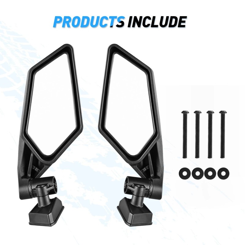 Nilight UTV Side Mirrors X3 Rear View Mirror Upgraded 360