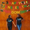 Pre-Strung Happy Juneteenth Freedom Banner Decorations for Party, Glitter Juneteenth