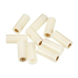 PATIKIL 11mm Dia Pool Cue Ferrules, 10 Pack Snooker Billiard Cue Tips Ferrules Screw-on Pool Stick Tips Replacement Accessories, Beige