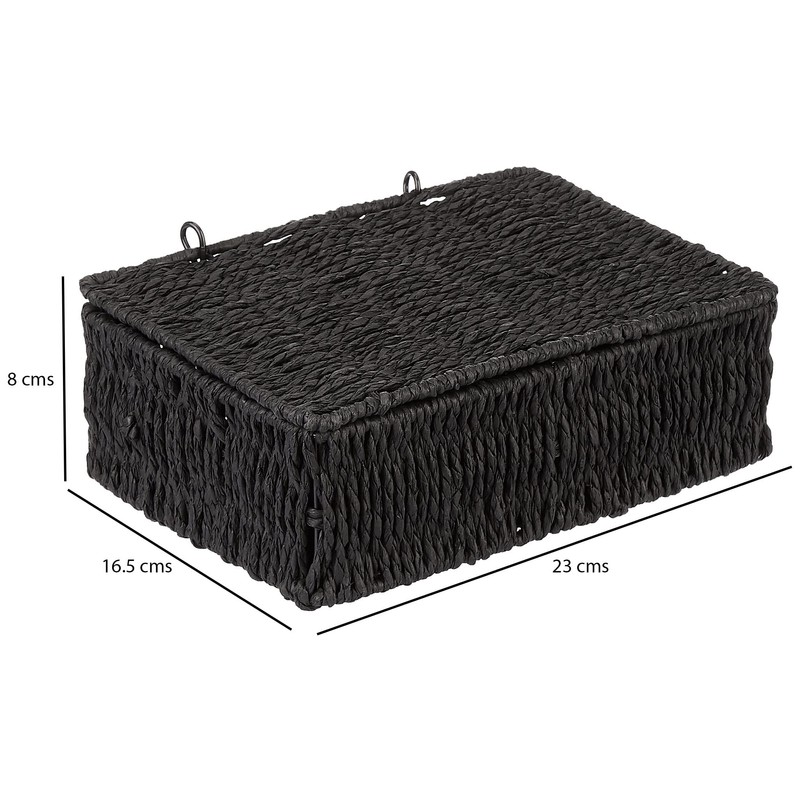 Woodluv Storage Boxes with lid, Storage Baskets Woven storage baskets