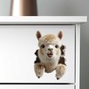 Llama Hole Decal – 3D Fluffy Alpaca Vinyl Sticker –