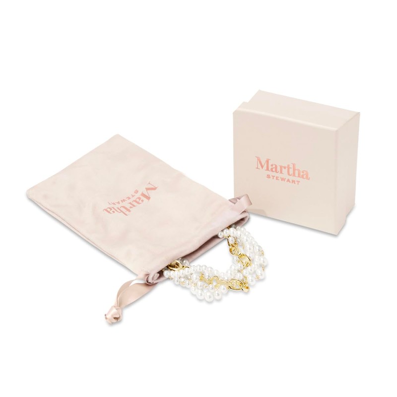 Martha Stewart Five Twisted Strand Pearl and Chain Necklace In