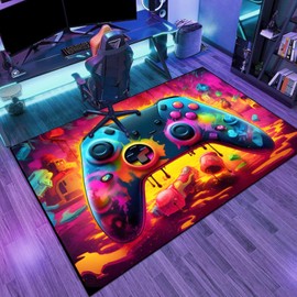 Could Spark Gaming Area Rugs 31.5'' x 63'' Non-Slip Colorful Cool Game Rug for Bedroom Livingroom Playroom Decor
