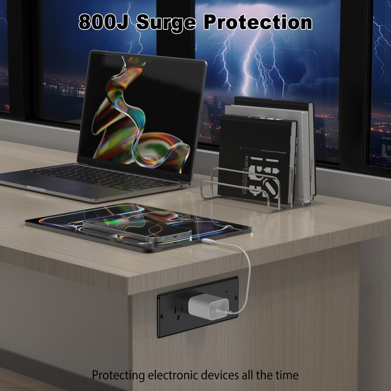 Furniture Drawer Outlet, IPX6 Recessed Power Strip Waterproof | with