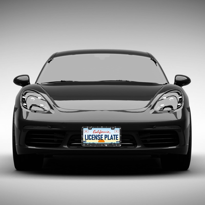 2 Pack Bling License Plate Frames for Women,Sparkly Rhinestone Diamond