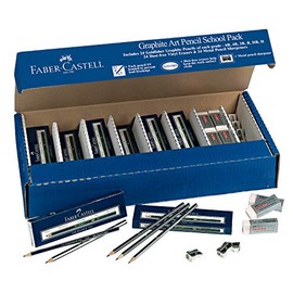 Faber-Castell Creative Studio Graphite Art Pencil School Pack – 144 Graphite Pencils – 24 Pencil Sharpeners – 24 Pencil Eraser