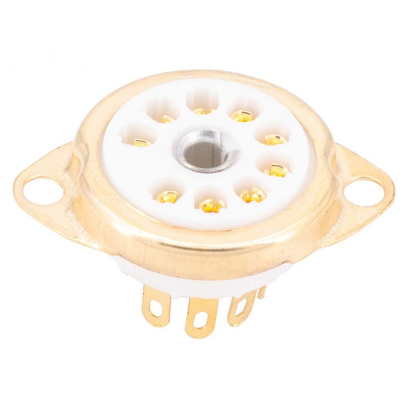 Aqevn 10pcs Ceramic B9A Silver Plated 9 Pin Vacuum Tube