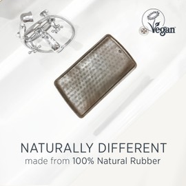 HEVEA Baby and Toddler Bath Mat - 100% Natural Rubber Non Slip Bath Mat for Baby - Upcycld Danish Design - Safe and Sustainable Bathroom Essential (Charcoal Black)