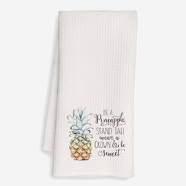 Mancheng-zi Inspirational Pineapple Kitchen Towels, Pineapple Dish Towels for Kitchen, Be a Pineapple Stand Tall Wear a Crown Decorative Hand Towels for Bathroom, 16x24 Inch