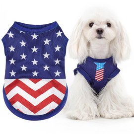 American Flag Inspired Dog Vest: Perfect Dog Shirt, Ideal Tank Top for Everyday Wear, Independence Day Celebrations Quality Materials for a Cute and Stylish Look Classic Blue Star M