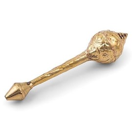 Hanuman Gada Brass for Puja Discover Powerful Gada Hanuman Ji in Brass for Devotion & Worship Hanuman Ji Gada Devotion and Strength with Hanuman Ji Gadhas in Brass Gada for Puja (8.5 inches)