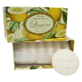 Lime Soap Round 6 x 50 g Handmade Italian Soap from Fiorentino with Decorative Embossing