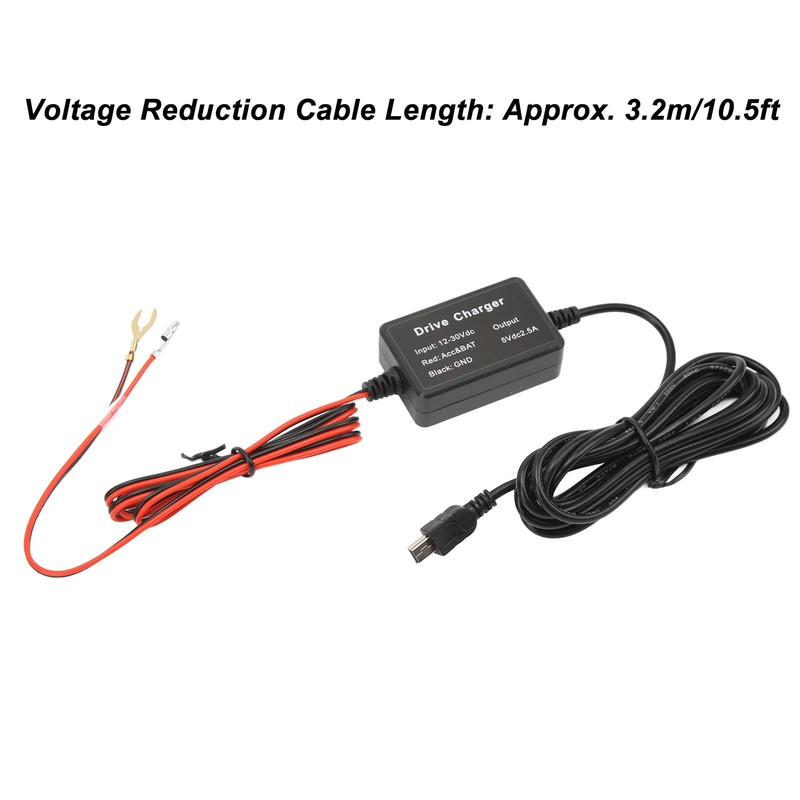Kit de cableado para Dashcam, flexible, duradero, de 12 V‑30