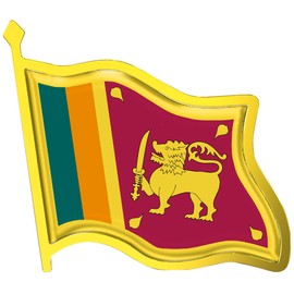 Sri Lanka Flag Lapel Pin - Enamel Metal National Badge | World Travel Souvenir Gifts for Men & Women | Country Flag Patriotic Brooch Bulk Pack of Pins for Hat, Tie, Clothes, Backpack (1pc)