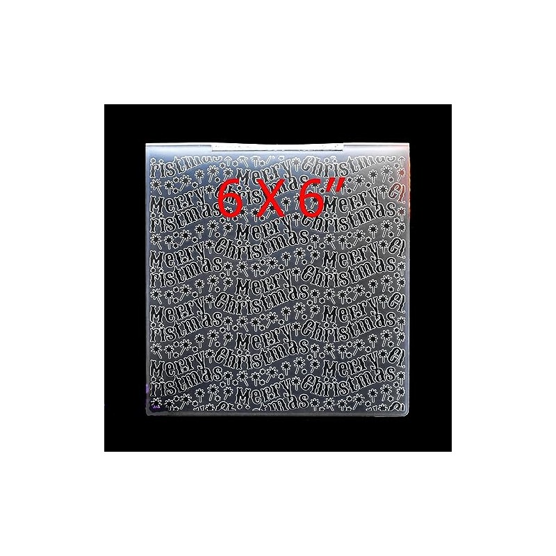 KWELLAM Merry Christmas Star Background Plastic Embossing Folders for Card