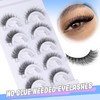 Natural Self Adhesive Eyelashes Pre Glued Lashes Cat Eye Reusable