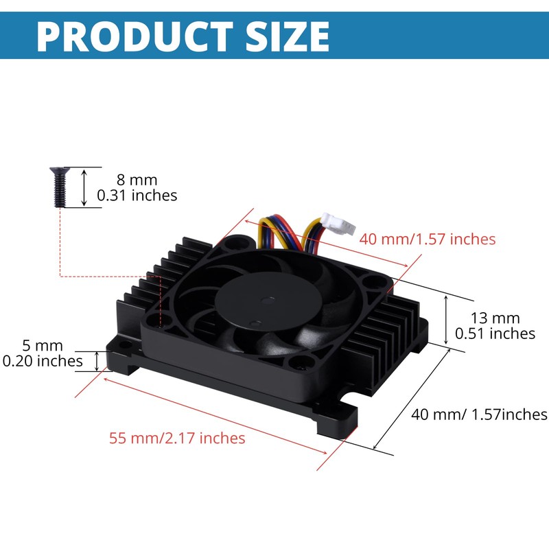 GeeekPi Aluminum Alloy CNC Heatsink Active Cooler with Cooling Fan