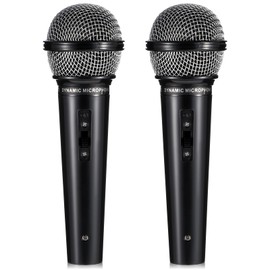 Prasacco 2 PCS Fake Microphone, Plastic Prop Microphone for Kids Fake Microphone Prop Pretend Microphone Realistic Mic Prop for Simulate Speech Practice Karaoke Props Microphone 6.5x2.1 Inch