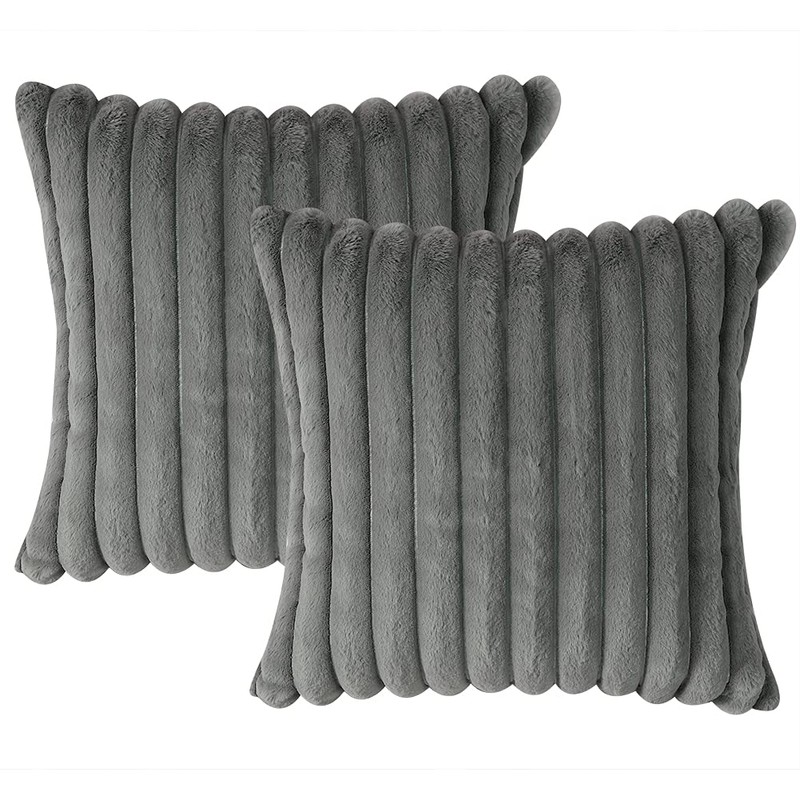 Soleebee Plush Velvet Cushion Covers, Set of 2, Soft Artificial
