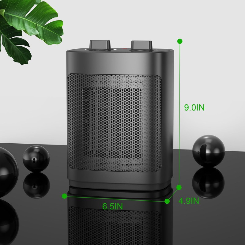 Space Heater 1500W Personal Heater with 2 Heat Settings PTC