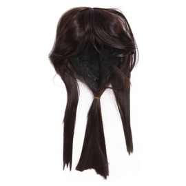 Synthetic Wig with Bangs Dark Brown Straight Hair Wig Fashionable Cosplay Anime Wig for All Face Shapes