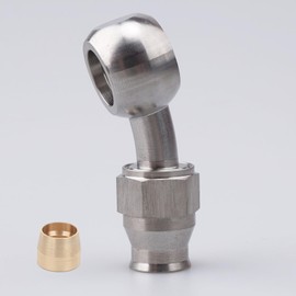 AC PERFORMANCE Stainless Steel Brake Fitting 20 Degree Banjo Eye Hole Diameter 11.2mm to 4AN PTFE Hose End for Braided Brake Hose With Nut & Olive