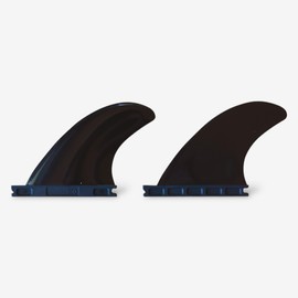 Plastic Fins Quad Rear Fins (Twin) S Black Single Tab (1/2 depth base) for Surfboards