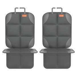 SMART ELF Car Seat Protector for Child Car Seat - Waterproof 600D Fabric Baby Seat Protectors for Non-Slip Backing Mesh Pockets for Baby and Pet, Easy Storage（Dark Gray）