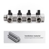 Vancoco Sanitary Brass Splitter 4-Way with Shut-Off Valve 3/4 Inch