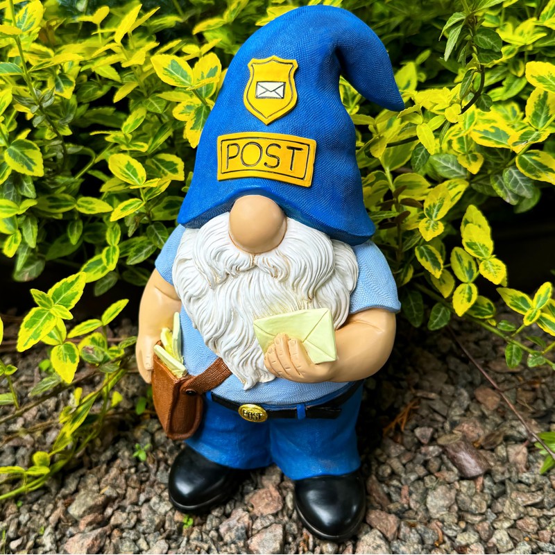 Mood Lab Garden Gnome - Funny Postman Gnome Figurine -