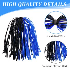Silicone Jig Skirts Fishing Lures 50 Strands Bass Fishing Jigs Spinnerbait Skirts Replacement Kit Squid Jig Spinner Bait DIY Fishing Lures 12/20 Bundles