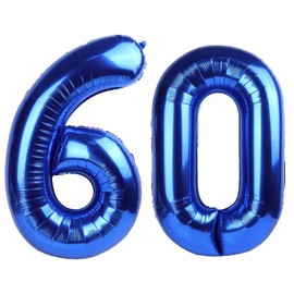 40 Inch Navy blue Number 60 Digital Balloon,Jumbo Mylar Foil Helium Balloon for 60 Balloons for Birthday Party,Wedding Anniversary Party Decorations