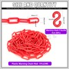 Swpeet 21Pcs 5M x 6mm Plastic Barrier Chain Red Plastic