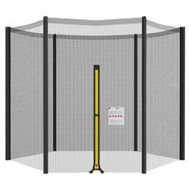 Trampoline Net Replacement, Trampoline Enclosure Net Only with Zipper & Buckle, Safety Net for Most Trampolines with Round Frames 10 feet - 8 Poles - 3.06meters